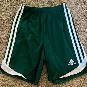 Green adidas shorts